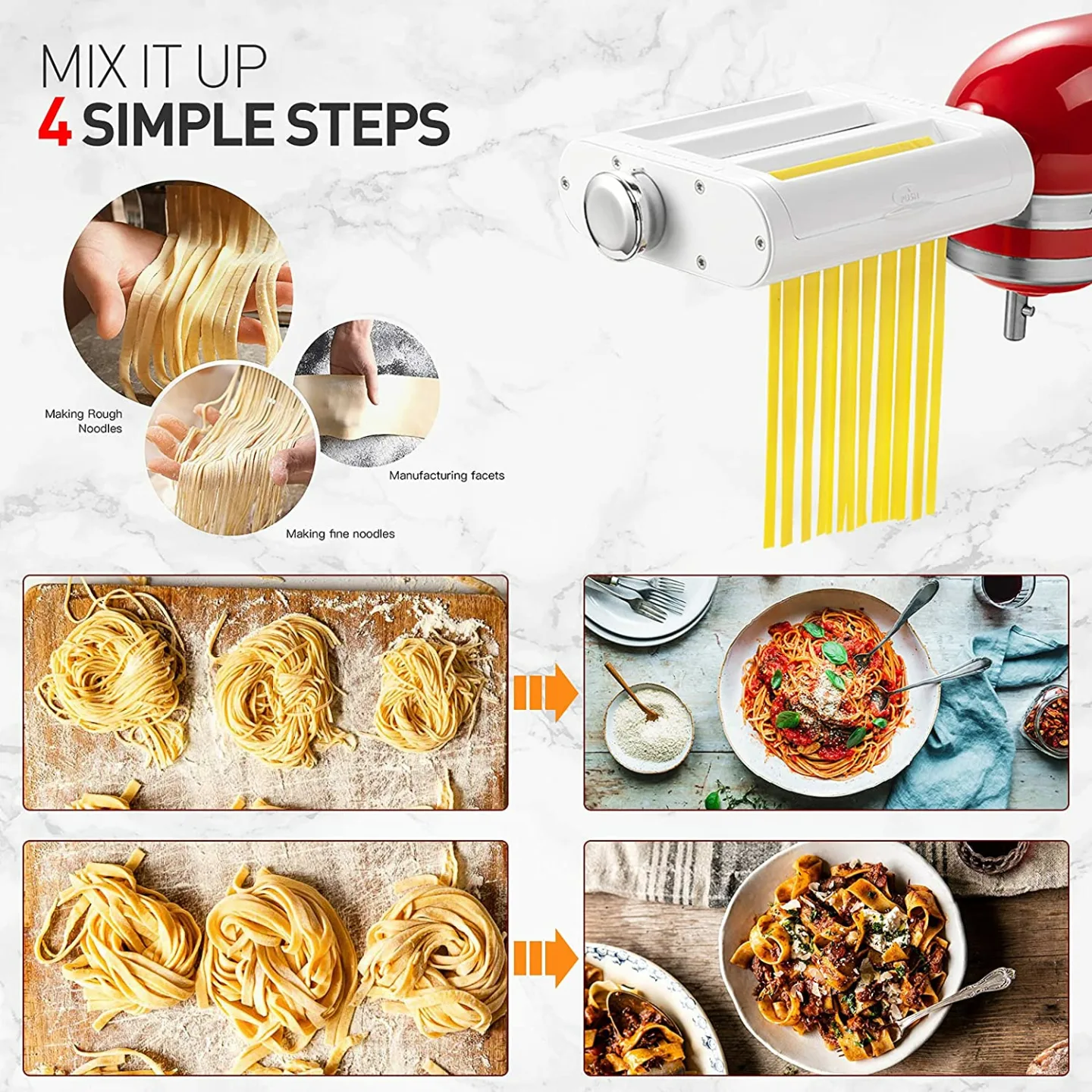 Pasta Maker Attachment for KitchenAid Stand Mixers