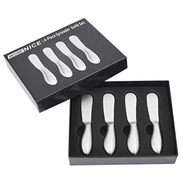 WoneNice Spreader Knife Set, 4-Piece Cheese and Butter Spreader Knives, One-piece Stainless Steel, Gifts for Thanksgiving Day, Christmas