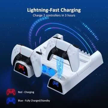 NexiGo PS5 Stand with Silent Cooling & Dual Charger