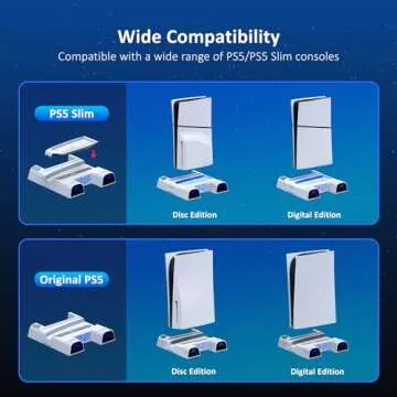 NexiGo PS5 Stand with Silent Cooling & Dual Charger