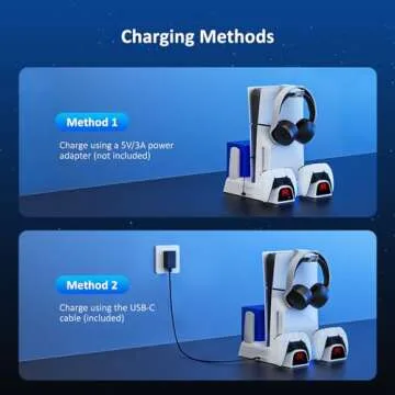 NexiGo PS5 Stand with Silent Cooling & Dual Charger