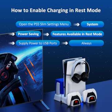 NexiGo PS5 Stand with Silent Cooling & Dual Charger
