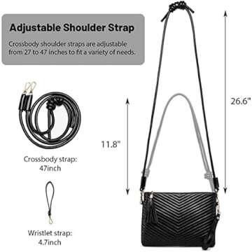 LYPULY Small Crossbody Bags for Women, Trendy Vegan Leather Shoulder Purses, Clutch Wallet with Wris...