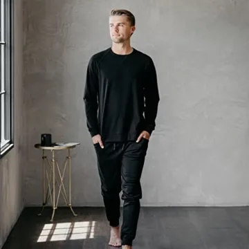 Cozy Earth Men's Ultra-Soft Jogger Pant, Color Black, Size Medium