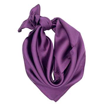 YOUR SMILE Fashion Pattern Large Square Satin Scarf 24''x24'' - Purple