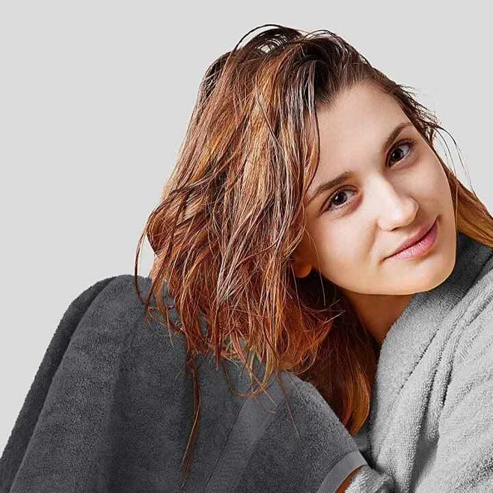 Gray Towel Set - 8 Cotton Towels, Highly Absorbent