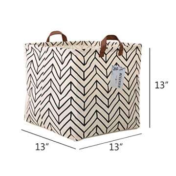 Square Storage Basket Fabric Organizer Bin for Toys,Books,Clothes,Gifts,Pets-Perfect for Home,Office...