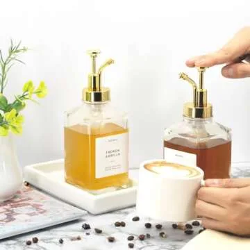 Elegant Molimoli Coffee Syrup Dispenser Set with Gold Pumps