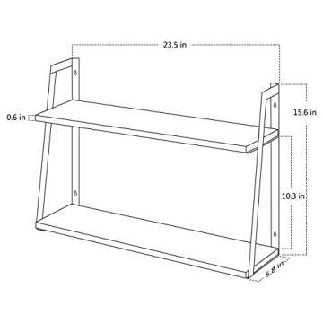 SRIWATANA 2-Tier Rustic Floating Shelves for Any Room