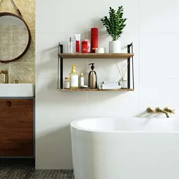 SRIWATANA 2-Tier Rustic Floating Shelves for Any Room
