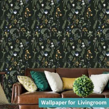 Cismmy Removable Peel and Stick Wallpaper Boho Floral