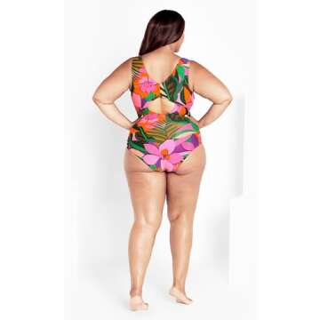 City Chic Women's Apparel CITYCHIC Plus Size UW 1 PC, Fucshia Sicilia PRT