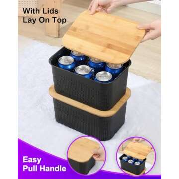 NEATJELAI Stackable Storage Bins with Lids - 6 Pack