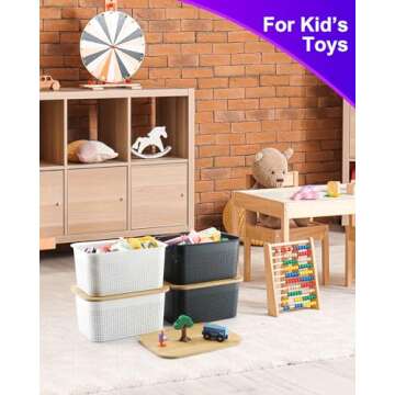 NEATJELAI Stackable Storage Bins with Lids - 6 Pack