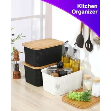 NEATJELAI Stackable Storage Bins with Lids - 6 Pack