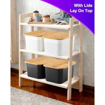 NEATJELAI Stackable Storage Bins with Lids - 6 Pack