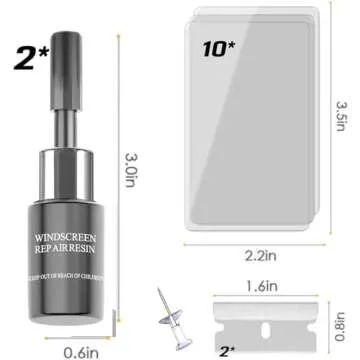 Zupooko Windshield Repair Kit for Chips and Cracks – 2 Pack Nano Glass Repair Fluid for Bulls-Eye, Star-Shape, Quick Fix Automotive Windscreen Tool – Car Windshield Crack Repair Kit