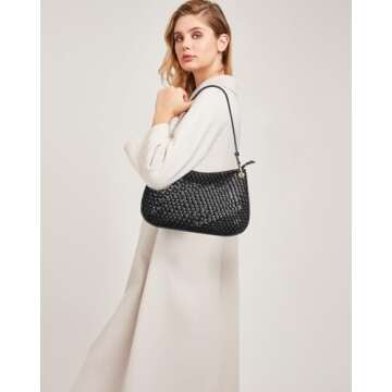 Chic Woven Hobo Bag for Women - Stylish Vegan Leather Tote