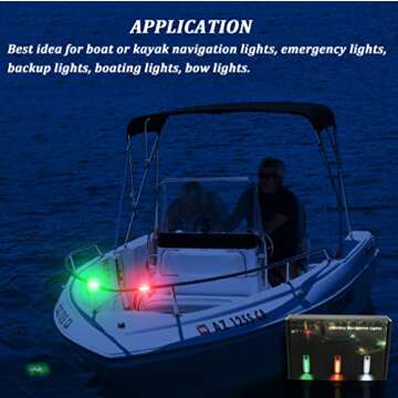 Botepon Kayak Navigation Lights Stern Lights Battery Operated, Waterproof Kayak Lights For Night Kayaking, Paddle Board Lights, Marine Safety Lights For Pontoon Boat, Bass Boat, Dinghy