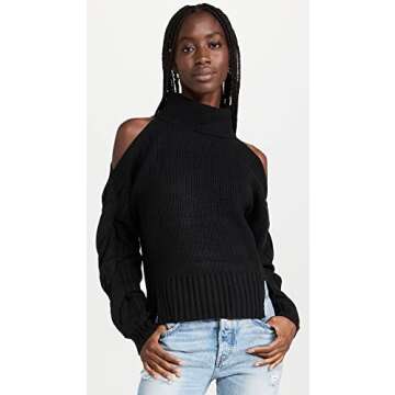 ASTR the label Women's Ariella Sweater, Black, M