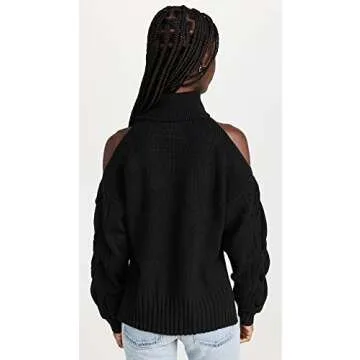 ASTR the label Women's Ariella Sweater, Black, M