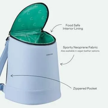 Corkcicle EOLA Bucket Cooler Bag, Periwinkle Neoprene, 11” x 14” – Portable and Lightweight Backpack Cooler Keeps Food & Drinks Cool – Adjustable Straps, Zippered Closure, & Food Safe Interior