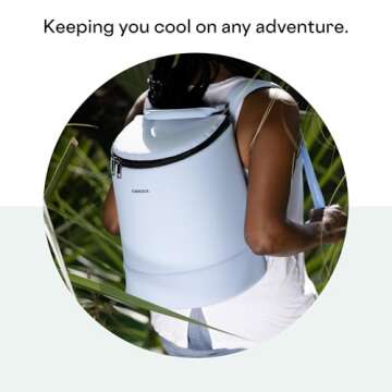 Corkcicle EOLA Bucket Cooler Bag, Periwinkle Neoprene, 11” x 14” – Portable and Lightweight Backpack Cooler Keeps Food & Drinks Cool – Adjustable Straps, Zippered Closure, & Food Safe Interior