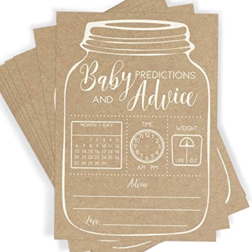 Printed Party Baby Predictions & Advice Cards for New Parents – Baby Shower Game, Wishes for Mommy...