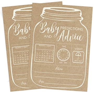Baby Shower Predictions & Advice Cards – 50 Gender-Neutral Cards