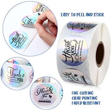 Stylish Thank You Stickers for Small Businesses - 600 Pack