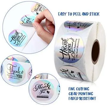 Stylish Thank You Stickers for Small Businesses - 600 Pack