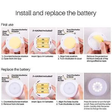 STAR-SPANGLED 4 Pack 3.1” Dimmable Push Tap Lights, Stick on LED Touch Puck Lights AA Battery Operated, 3 Color Modes Sticky Button Lamps for Classroom, Kitchen, Under Cabinet, Closet