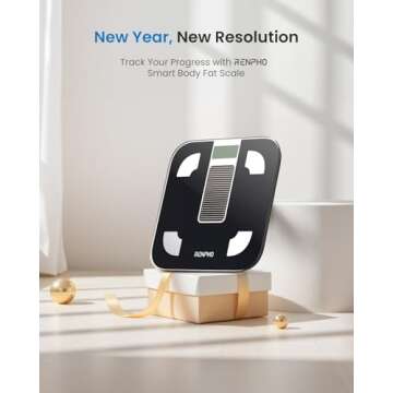 RENPHO Smart Scale with Endless Power, Solar-Powered Scale for Body Weight, No Batteries Needed, Digital Bluetooth Body Fat Scale, Body Composition Monitor with Smart App, 400 lbs-Elis Solar 1