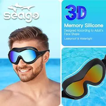 Seago Swim Goggles with Anti-Fog & UV Protection