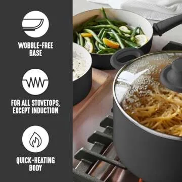 GreenLife 8 Piece Cookware Set - Non-Toxic & Eco-Friendly