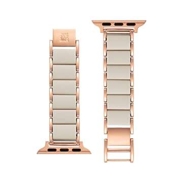 Anne Klein Rubberized Fashion Bracelet for Apple Watch, Secure, Adjustable, Apple Watch Replacement Band, Fits Most Wrists