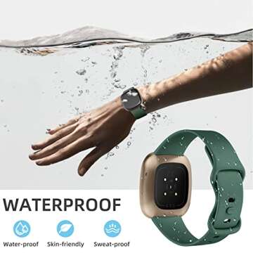 Odbeai Compatible with Fitbit Sense Bands/Versa 3 Bands Women Men，Soft Durable Replacement Wristbands Sport Band Strap Accessories for Versa 3/ Sense Smart Watch Small Large