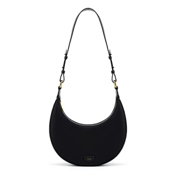 JW PEI Carly Vegan Leather Saddle Bag - Stylish & Spacious Black Medium