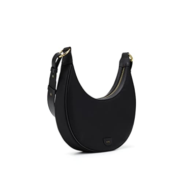 JW PEI Carly Vegan Leather Saddle Bag Black Medium