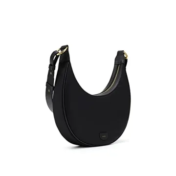 JW PEI Carly Vegan Leather Saddle Bag Black Medium