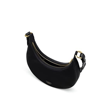 JW PEI Carly Vegan Leather Saddle Bag Black Medium