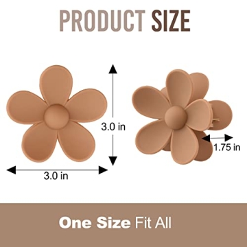 6 Pack Durable Flower Claw Clips for All Hair Types