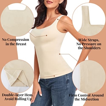 EUYZOU Tummy Control Shapewear Tank Tops for Women - 3PK