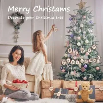 Wood Slices 30 Pcs 3.5-4 Inch Natural Wood Rounds Wooden Circles for Crafts Christmas Ornaments Unfi...