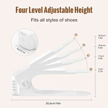 Neprock Shoes Slots Organizer for Closet, Shoe Rack Funtional Design, 12 Pack Space Saver