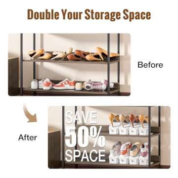 Neprock Shoes Slots Organizer for Closet Space Saving