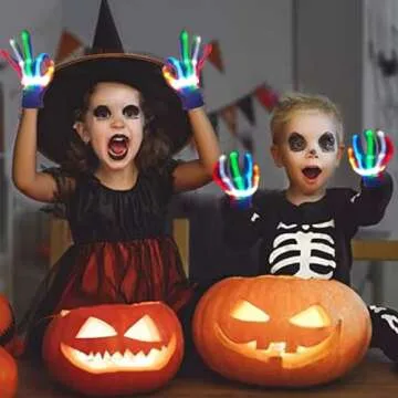 COLEDRE LED Gloves Boys Girls Toys Age 6-8 8-12 Years Old Light up Gloves for Kids stocking stuffers valentines day Halloween Christmas Costumes Birthday Carnival Parties Fun Toys Gifts (Medium)