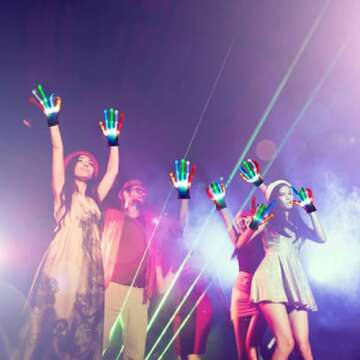 COLEDRE LED Gloves Boys Girls Toys Age 6-8 8-12 Years Old Light up Gloves for Kids stocking stuffers valentines day Halloween Christmas Costumes Birthday Carnival Parties Fun Toys Gifts (Medium)