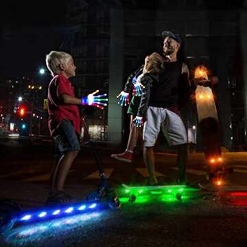 COLEDRE LED Gloves Boys Girls Toys Age 6-8 8-12 Years Old Light up Gloves for Kids stocking stuffers valentines day Halloween Christmas Costumes Birthday Carnival Parties Fun Toys Gifts (Medium)