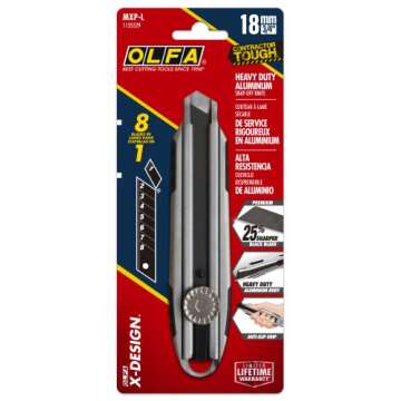 OLFA 18mm Heavy-Duty Utility Knife for Precision Cutting